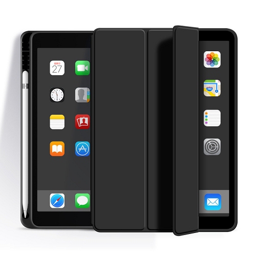 CC  Topsave Ipad Pro 11-Inch (1St-4Th Generation, 2018/2020-2022) With Pencil Holder, Slim Tablet Cover With Soft Tpu Back, Auto Wake/sleep (Black)