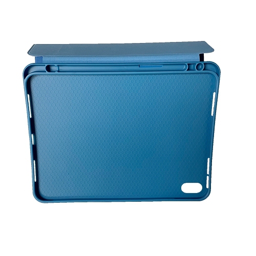 TopSave iPad 10,9" avec porte-crayon, étui fin pour tablette avec dos en TPU souple, réveil/veille automatique (bleu)