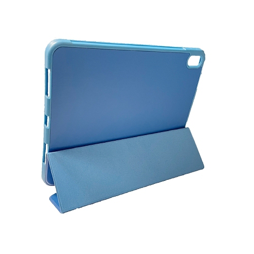 TopSave iPad 10,9" avec porte-crayon, étui fin pour tablette avec dos en TPU souple, réveil/veille automatique (bleu)