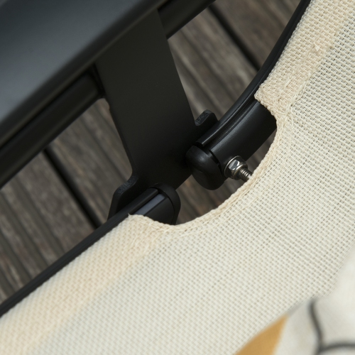 Outsunny Patio Lounge Chair, Aluminum Reclining Outdoor Tanning Chair with 5-Level Adjustable Backrest, Head Pillow and Breathable Mesh Fabric, for