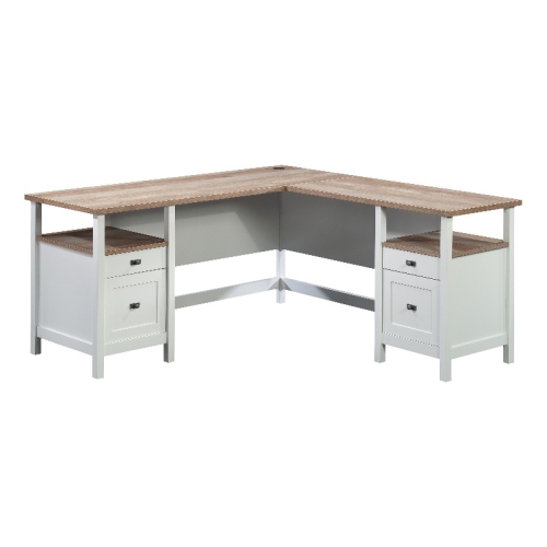 SAUDER  Cottage Road Engineered Wood L-Shaped Desk In White Finish