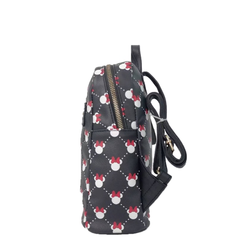 Fast Forward Minniee Mouse All Over Print Backpack for Kids - 10" Black Shoulder Backpack