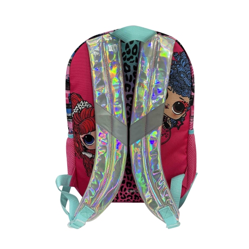 Lol Surprise Backpack with Detachable Hand Bag Purse Pencil Case Key Chain - 4 Piece Kids School Backpack Set - Girls Shoulder Book Bag Printed Lol