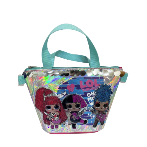 Lol Surprise Backpack with Detachable Hand Bag Purse Pencil Case Key Chain - 4 Piece Kids School Backpack Set - Girls Shoulder Book Bag Printed Lol