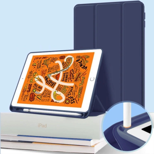 TopSave iPad 9.7-Inch with Pencil Holder, Slim Tablet Cover with Soft TPU Back, Auto Wake/Sleep (Navy Blue)