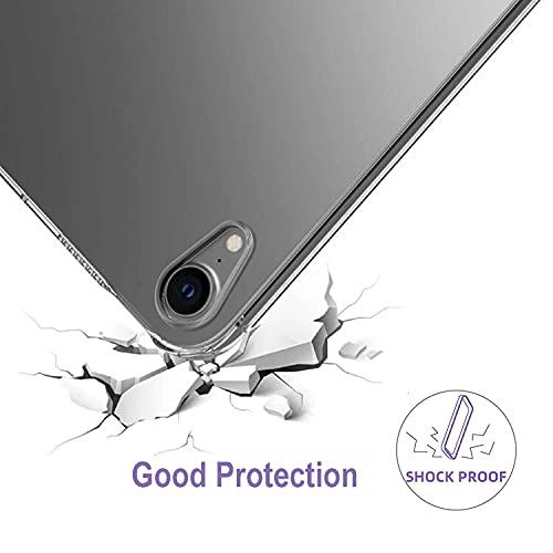 Compatible with iPad Mini 6 2021 Clear Case,Flexible Ultra Slim Lightweight Shockproof Drop Resistant Crystal Protective Cover with 2 Tempered Glass