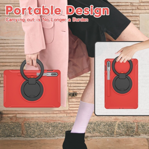 Defender Case for Samsung Galaxy Tab S8/ Tab S7 11", Full Body Drop Protection, 3 in 1 Shockproof Bumper with 360° Ring Holder Kickstand