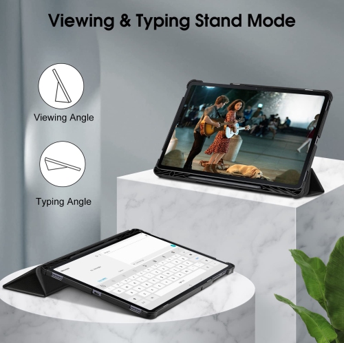 Slim Case for Samsung Galaxy Tab S8 Plus 2022/S7 FE 2021/S7 Plus 2020 12.4 inch with S Pen Holder, Ultra Thin Lightweight Tri-Fold Stand Cover Auto