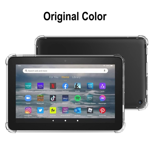 Tablet Case for Amazon Fire 7/Fire 7 Kids 2022 7inch, Flexible Ultra Slim Reinforced Corners Transparent Cover Crystal Shockproof Rugged Back Case