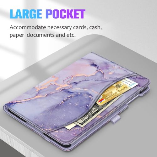 Case for Samsung Galaxy Tab S8 Plus 2022/S7 FE 2021/S7 Plus 2020 12.4 Inch, Multi-Angle Viewing Protective Cover with Pocket, Auto Sleep/Wake, Lilac