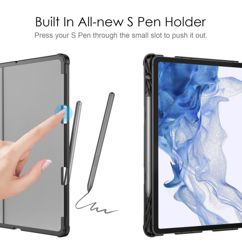 Keyboard Case for Samsung Galaxy Tab S8 / Tab S7 11 inch with S Pen Holder, Slim Lightweight Stand Cover w/Detachable Wireless Bluetooth Keyboar