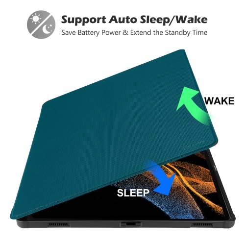 Galaxy Tab S8 Ultra Case 14.6 Inch 2022 with S Pen Holder 2022, Slim Stand Protective Cases Smart Folio Cover for Galaxy Tab S8 Ultra Tablet –Teal