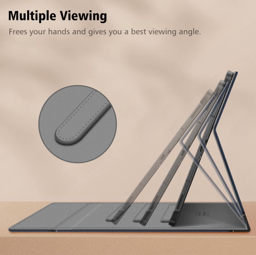 Case for Samsung Galaxy Tab S8 Ultra 14.6 inch 2022, Multiple Angle Portfolio Cover with Pocket Auto Sleep/Wake (Navy)