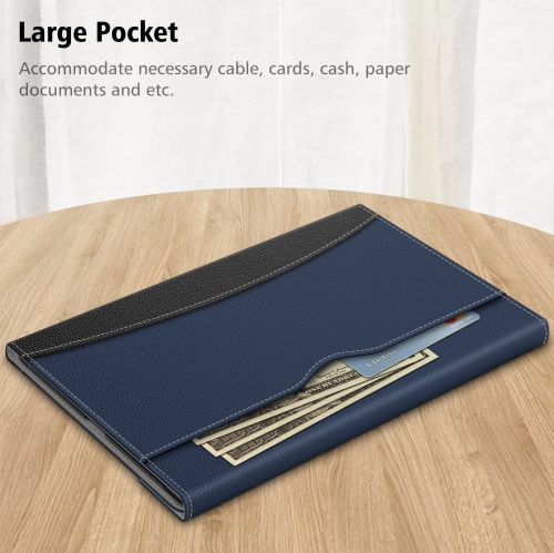 Case for Samsung Galaxy Tab S8 Ultra 14.6 inch 2022, Multiple Angle Portfolio Cover with Pocket Auto Sleep/Wake (Navy)