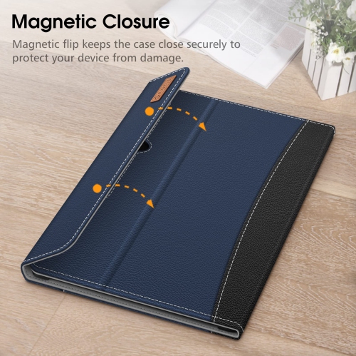 Case for Samsung Galaxy Tab S8 Ultra 14.6 inch 2022, Multiple Angle Portfolio Cover with Pocket Auto Sleep/Wake (Navy)