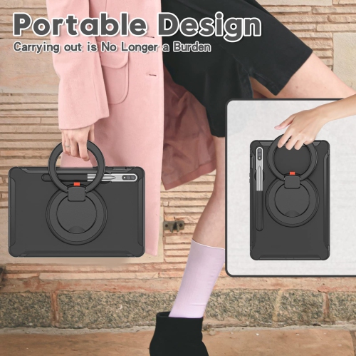 Defender Case for Samsung Galaxy Tab S8/ Tab S7 11", Full Body Drop Protection, 3 in 1 Shockproof Bumper with 360° Ring Holder Kickstand