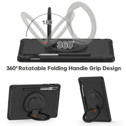 Defender Case for Samsung Galaxy Tab S8/ Tab S7 11", Full Body Drop Protection, 3 in 1 Shockproof Bumper with 360° Ring Holder Kickstand