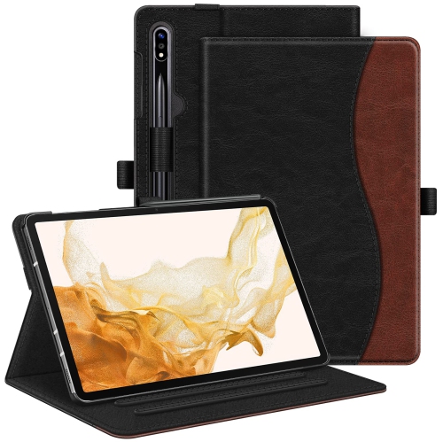 HLD  Case for Samsung Galaxy Tab S8 Plus 2022/s7 Fe 2021/s7 Plus 2020 12.4 Inch, Multi-Angle Viewing Protective Cover \w Pocket, Auto Sleep/wake, Dual