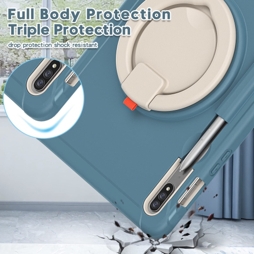 Defender Case for Samsung Galaxy Tab S8/ Tab S7 11", Full Body Drop Protection, 3 in 1 Shockproof Bumper with 360° Ring Holder Kickstand