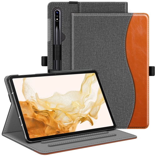 HLD  Case for Samsung Galaxy Tab S8 Plus 2022/s7 Fe 2021/s7 Plus 2020 12.4 Inch, Multi-Angle Viewing Protective Cover w Pocket, Auto Sleep/wake
