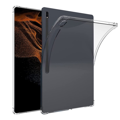 HLD  Tablet Case Compatible w Samsung Galaxy Tab S8 Ultra 14.6, Flexible Ultra Slim Reinforced Corners Transparent Tpu Protective Cover Shockproof
