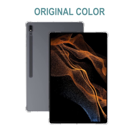 Tablet Case Compatible with Samsung Galaxy Tab S8 Ultra 14.6, Flexible Ultra Slim Reinforced Corners Transparent TPU Protective Cover Shockproof