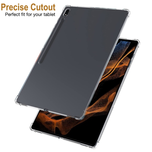 Tablet Case Compatible with Samsung Galaxy Tab S8 Ultra 14.6, Flexible Ultra Slim Reinforced Corners Transparent TPU Protective Cover Shockproof