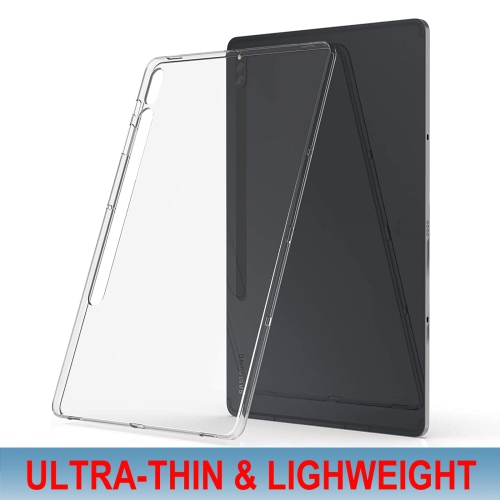 Tablet Case Compatible with Samsung Galaxy Tab S8 Ultra 14.6, Flexible Ultra Slim Reinforced Corners Transparent TPU Protective Cover Shockproof