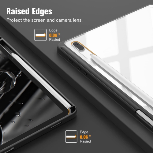 Hybrid Slim Case for Samsung Galaxy Tab S8 Plus 2022/S7 FE 2021/S7 Plus 2020 12.4 inch with S Pen Holder, Shockproof Cover with Clear Transparent