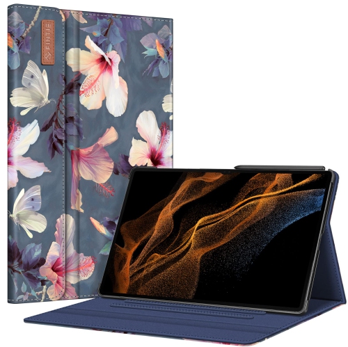 HLD  Case for Samsung Galaxy Tab S8 Ultra 14.6 Inch 2022 (Model Sm-X900/x906), Multiple Angle Portfolio Cover w Pocket Auto Sleep/wake, Blooming