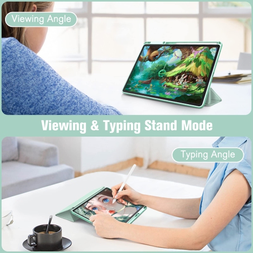 Hybrid Slim Case for Samsung Galaxy Tab S7 FE 12.4 inch 2021 & Galaxy Tab S7 Plus 2020, Shockproof Cover with Clear Transparent Back Shell, Auto