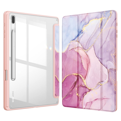 HLD  Hybrid Slim Case for Samsung Galaxy Tab S8 Plus 2022/s7 Fe 2021/s7 Plus 2020 12.4 Inch \w S Pen Holder, Shockproof Cover \w Clear Transparent