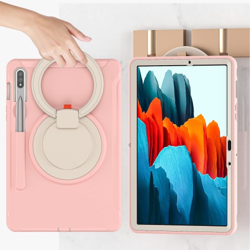 Étui Defender pour Galaxy Tab S8/Tab S7 11 po de Samsung, protection intégrale contre les chutes, rebord antichoc 3-en-1 et support à anneau pivotant