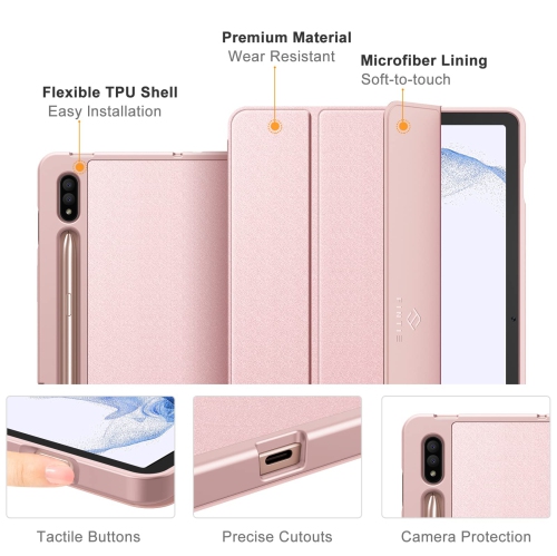 Slim Case for Samsung Galaxy Tab S8 2022/Tab S7 2020 11 Inch with Built-in S Pen Holder, Soft TPU Smart Stand Back Cover Auto Wake/Sleep Feature