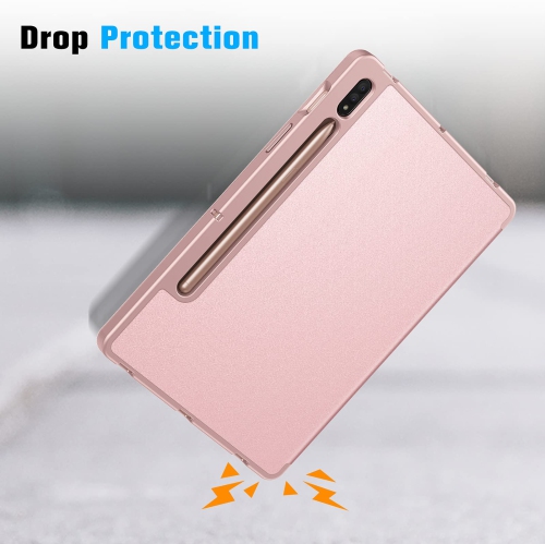 Slim Case for Samsung Galaxy Tab S8 2022/Tab S7 2020 11 Inch with Built-in S Pen Holder, Soft TPU Smart Stand Back Cover Auto Wake/Sleep Feature