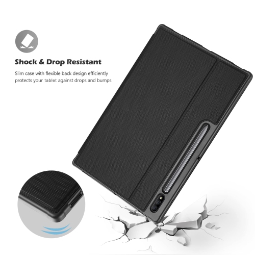 Galaxy Tab S8 Ultra Case 14.6 Inch 2022 with S Pen Holder 2022, Slim Stand Protective Cases Smart Folio Cover for Galaxy Tab S8 Ultra Tablet –Black