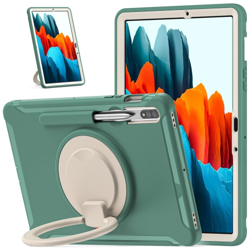 Defender Case for Samsung Galaxy Tab S8/ Tab S7 11", Full Body Drop Protection, 3 in 1 Shockproof Bumper with 360° Ring Holder Kickstand