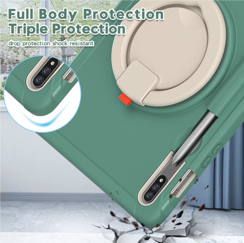 Defender Case for Samsung Galaxy Tab S8/ Tab S7 11", Full Body Drop Protection, 3 in 1 Shockproof Bumper with 360° Ring Holder Kickstand