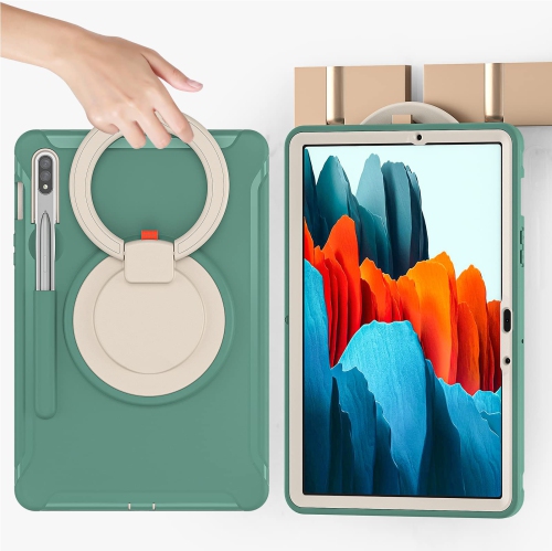 Defender Case for Samsung Galaxy Tab S8/ Tab S7 11", Full Body Drop Protection, 3 in 1 Shockproof Bumper with 360° Ring Holder Kickstand