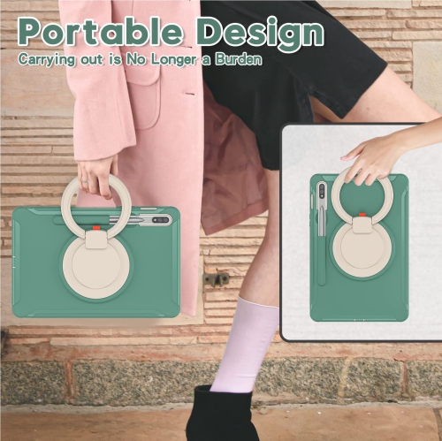 Defender Case for Samsung Galaxy Tab S8/ Tab S7 11", Full Body Drop Protection, 3 in 1 Shockproof Bumper with 360° Ring Holder Kickstand