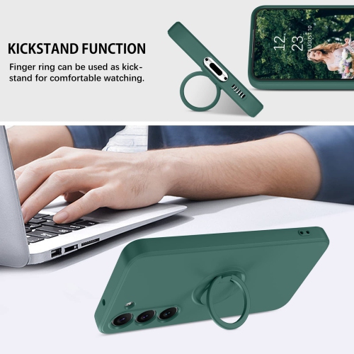 Étui Samsung Galaxy S23, étui mince en caoutchouc souple/béquille en anneau |fonction support auto, étui protecteur intégral antichoc pour Samsung
