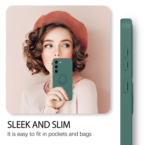 Étui Samsung Galaxy S23, étui mince en caoutchouc souple/béquille en anneau |fonction support auto, étui protecteur intégral antichoc pour Samsung