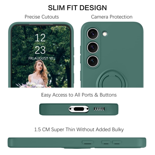 Étui Samsung Galaxy S23, étui mince en caoutchouc souple/béquille en anneau |fonction support auto, étui protecteur intégral antichoc pour Samsung