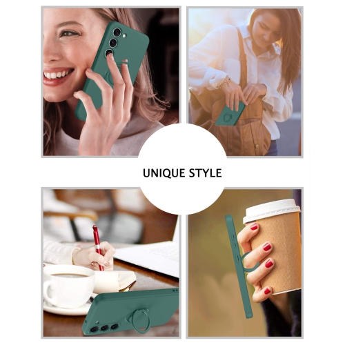 Étui Samsung Galaxy S23, étui mince en caoutchouc souple/béquille en anneau |fonction support auto, étui protecteur intégral antichoc pour Samsung