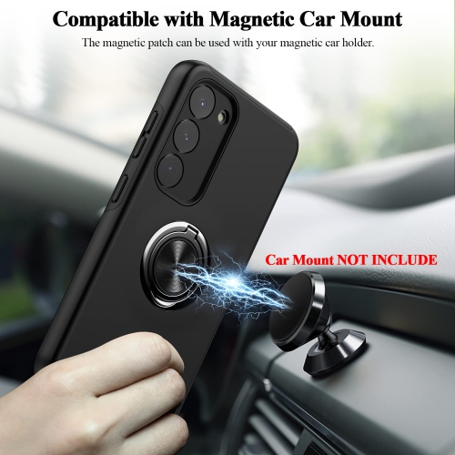 Samsung S23 Case,Dual Layer Military Grade Drop Protection Slim Samsung S23 Kickstand Case with Hidden Ring Holder Shockproof Protective Phone Case