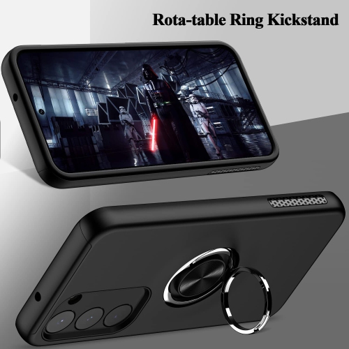 Samsung S23 Case,Dual Layer Military Grade Drop Protection Slim Samsung S23 Kickstand Case with Hidden Ring Holder Shockproof Protective Phone Case