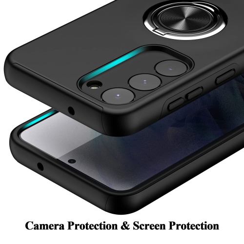 Samsung S23 Case,Dual Layer Military Grade Drop Protection Slim Samsung S23 Kickstand Case with Hidden Ring Holder Shockproof Protective Phone Case