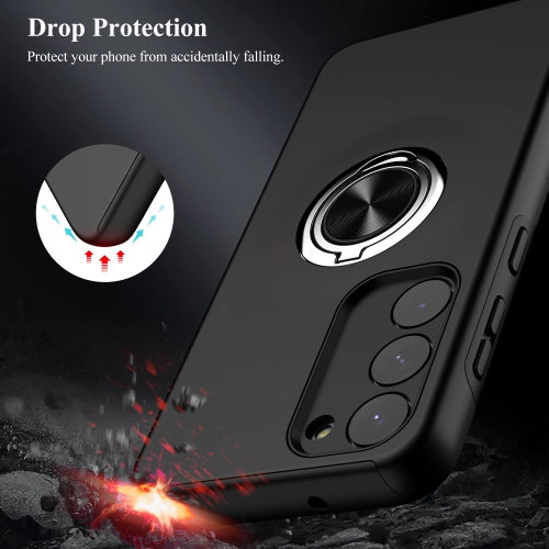 Samsung S23 Case,Dual Layer Military Grade Drop Protection Slim Samsung S23 Kickstand Case with Hidden Ring Holder Shockproof Protective Phone Case
