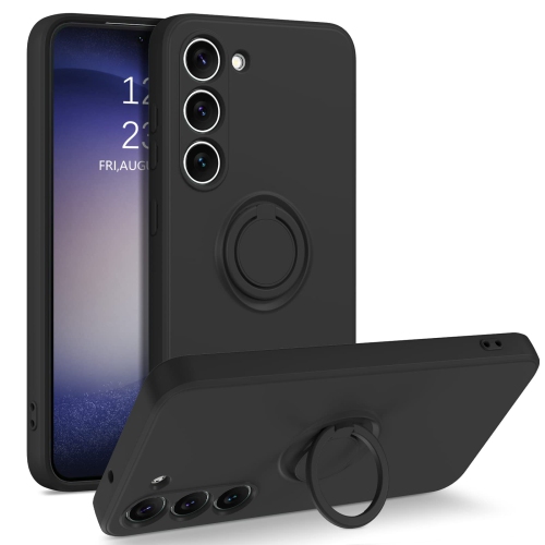 Samsung Galaxy S23 Case, Liquid Silicone Soft Rubber Slim Cover with Ring Kickstand |Car Mount Function,Shockproof Full Body Protective Case for Sams