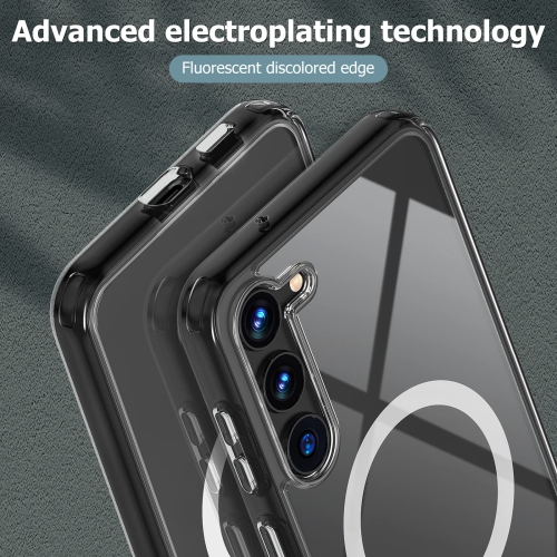 Magnetic Clear Phone Case for Samsung Galaxy S23 Case, Transparent Thin Slim Crystal Shockproof Bumper Cover for Samsung S 23 5G-Transparent